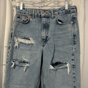 Topshop Distressed Mom Jeans